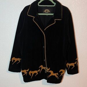 County Clothing Cheyenne Collection Fleece Horse Jacket Rodeo Size Large